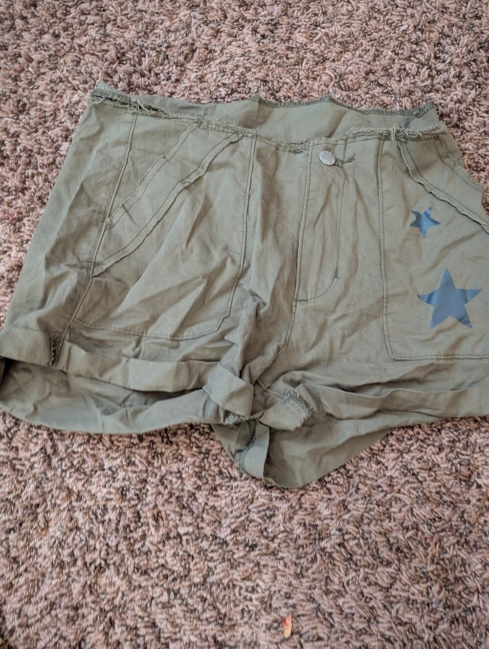 SHEIN Olive Star-Accent Tie-Front Women's Shorts